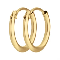 Paar Ohrringe Creolen rund klein & fein aus 333 Gold Gelbgold 11x1,3mm