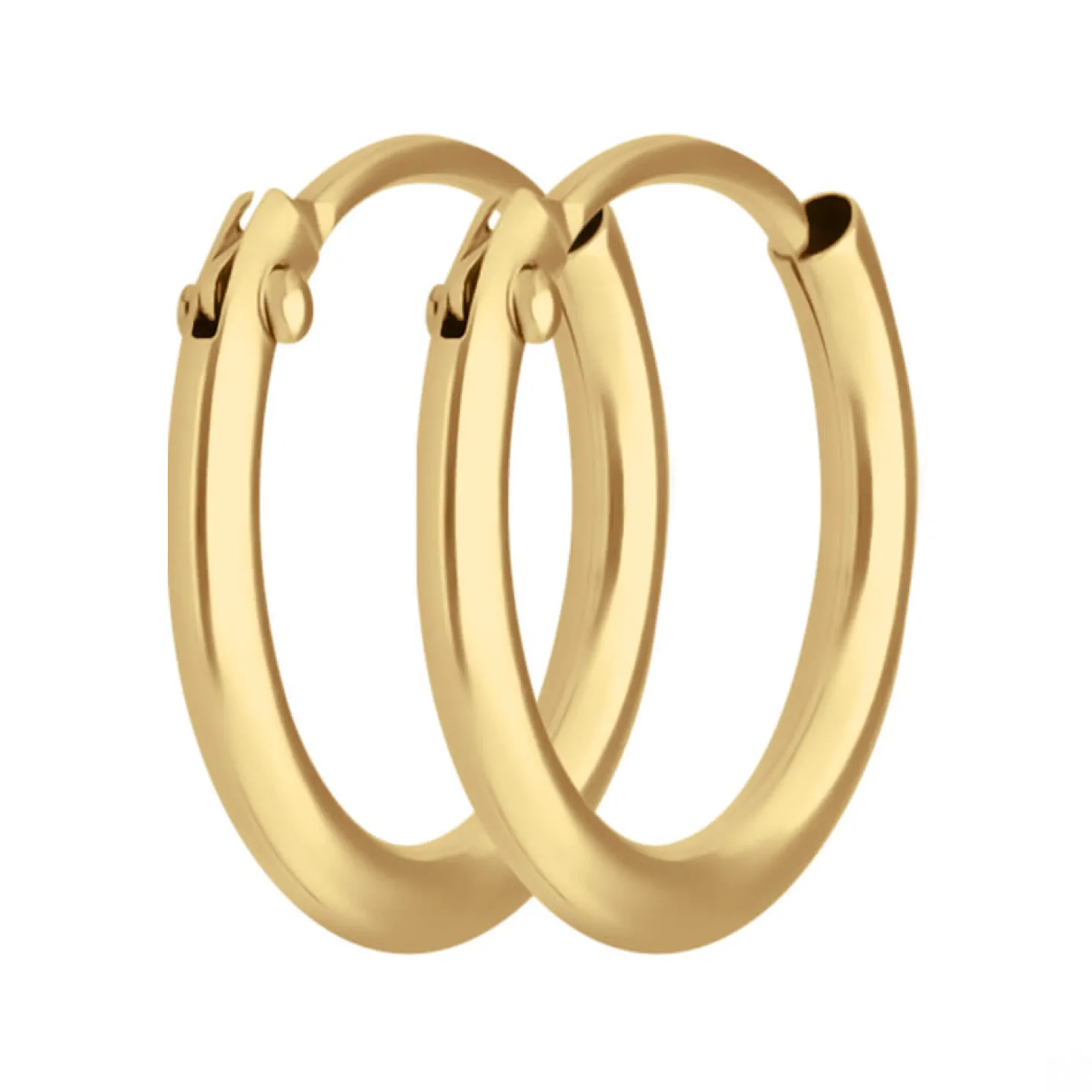 Paar Ohrringe Creolen rund klein & fein aus 333 Gold Gelbgold 11x1,3mm