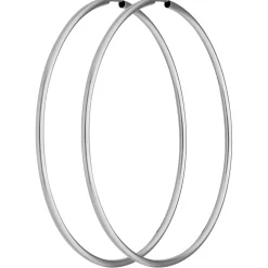 Paar Ohrringe Creolen rund schlicht groß aus 925 Silber rhodiniert 57,5x2mm