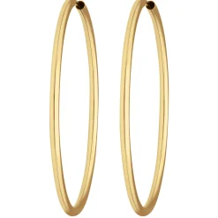 Paar Ohrringe Creolen rund schlicht Ohrschmuck aus 585 Gold Gelbgold 39x2mm