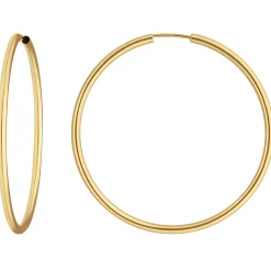 Paar Ohrringe Creolen rund schlicht Ohrschmuck aus 585 Gold Gelbgold 39x2mm