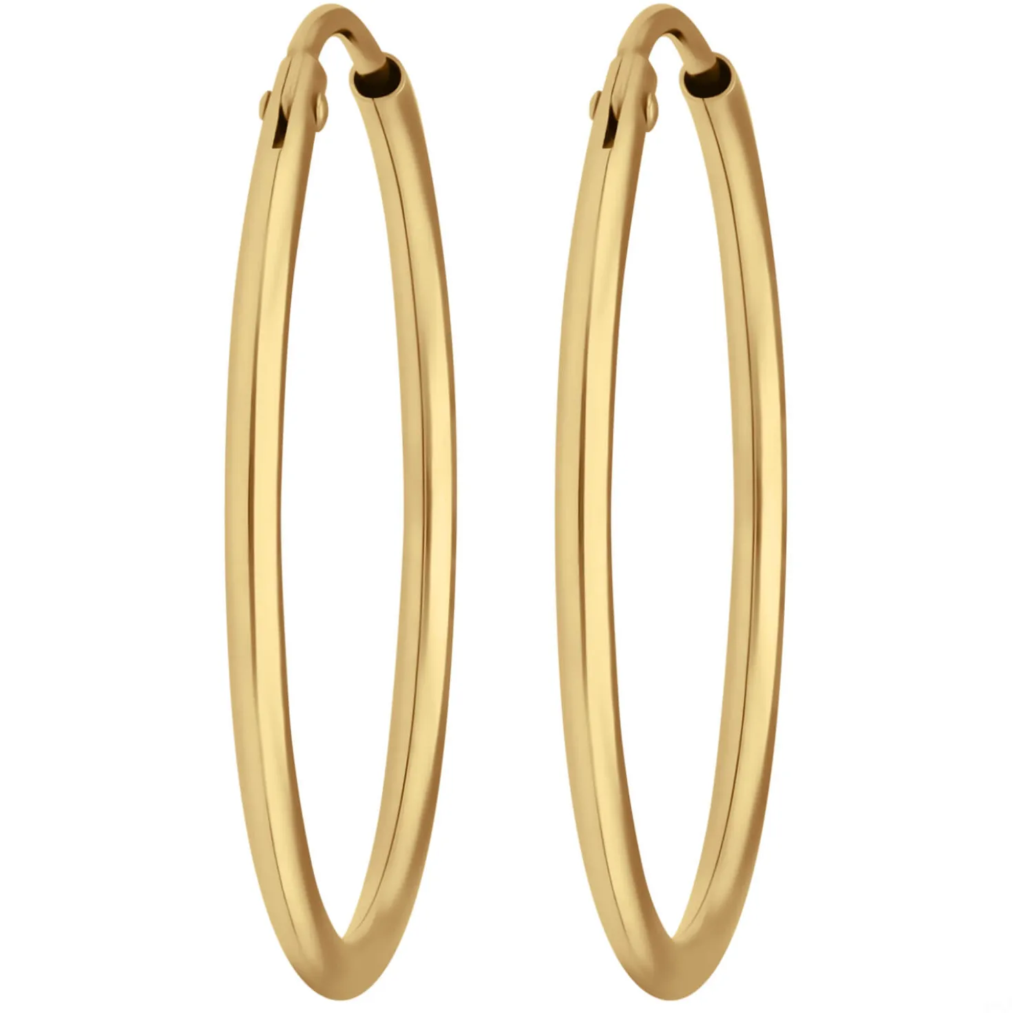 Paar Ohrringe Creolen rund schlicht Ohrschmuck aus 585 Gold Gelbgold 24x1,5mm