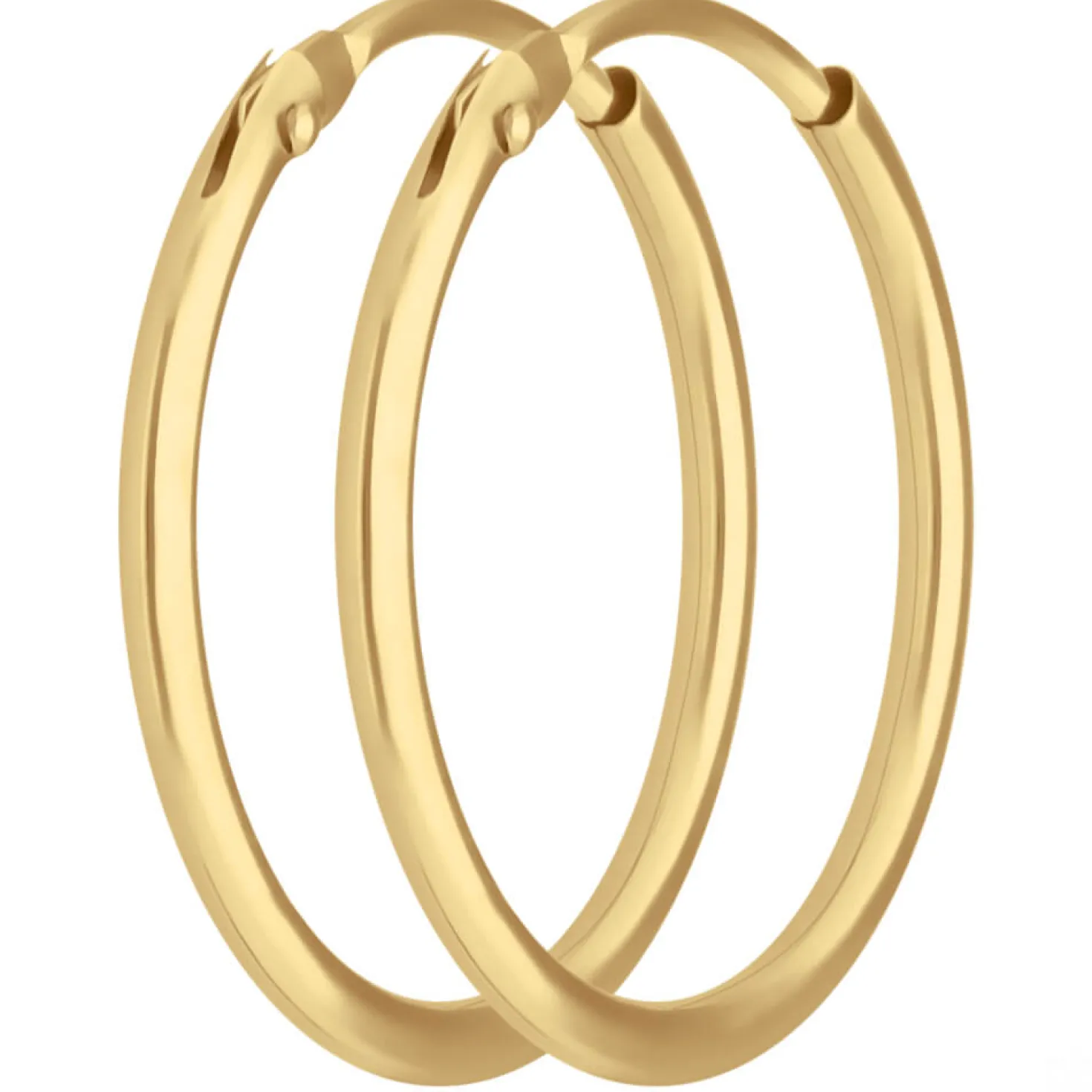 Paar Ohrringe Creolen rund schlicht Ohrschmuck aus 585 Gold Gelbgold 17x1,3mm