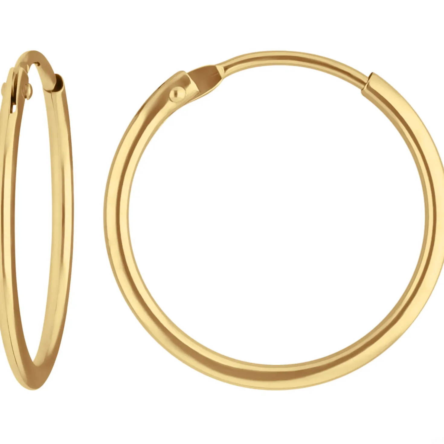 Paar Ohrringe Creolen rund schlicht Ohrschmuck aus 585 Gold Gelbgold 17x1,3mm