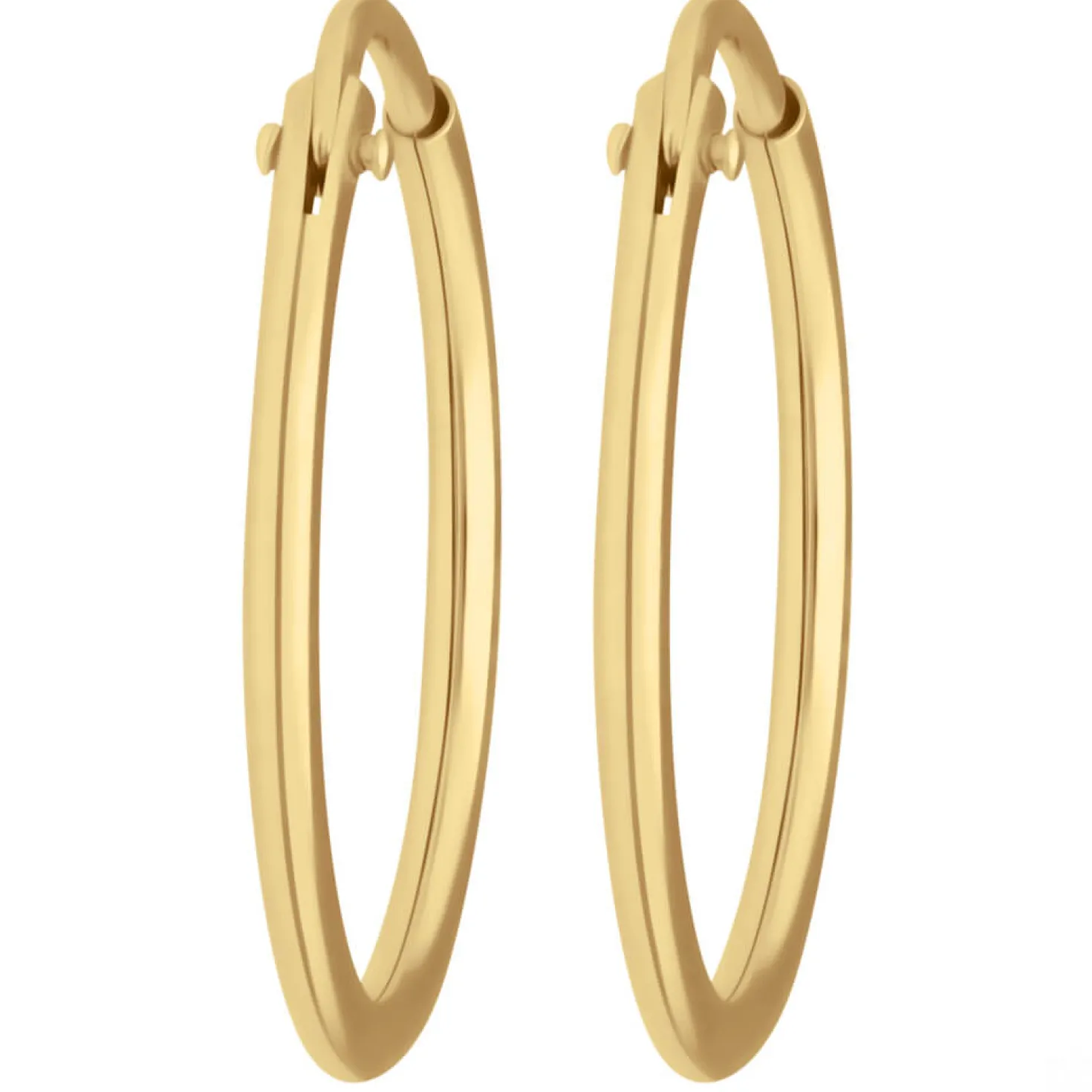 Paar Ohrringe Creolen rund schlicht Ohrschmuck aus 585 Gold Gelbgold 17x1,3mm