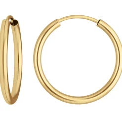 Paar Ohrringe Creolen rund schlicht Ohrschmuck aus 375 Gold Gelbgold 20x2mm