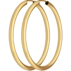 Paar Ohrringe Creolen rund schlicht Ohrschmuck aus 333 Gold Gelbgold 37,7x2,5mm