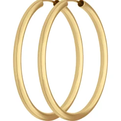 Paar Ohrringe Creolen rund schlicht Ohrschmuck aus 333 Gold Gelbgold 37x2,5mm