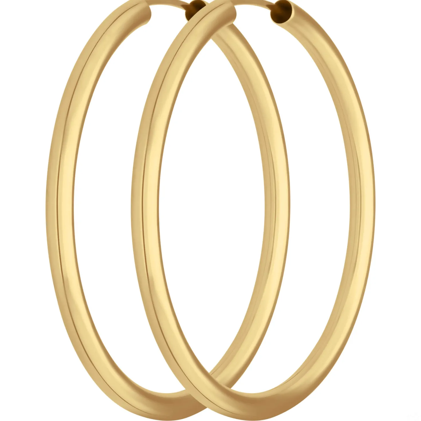 Paar Ohrringe Creolen rund schlicht Ohrschmuck aus 333 Gold Gelbgold 37x2,5mm