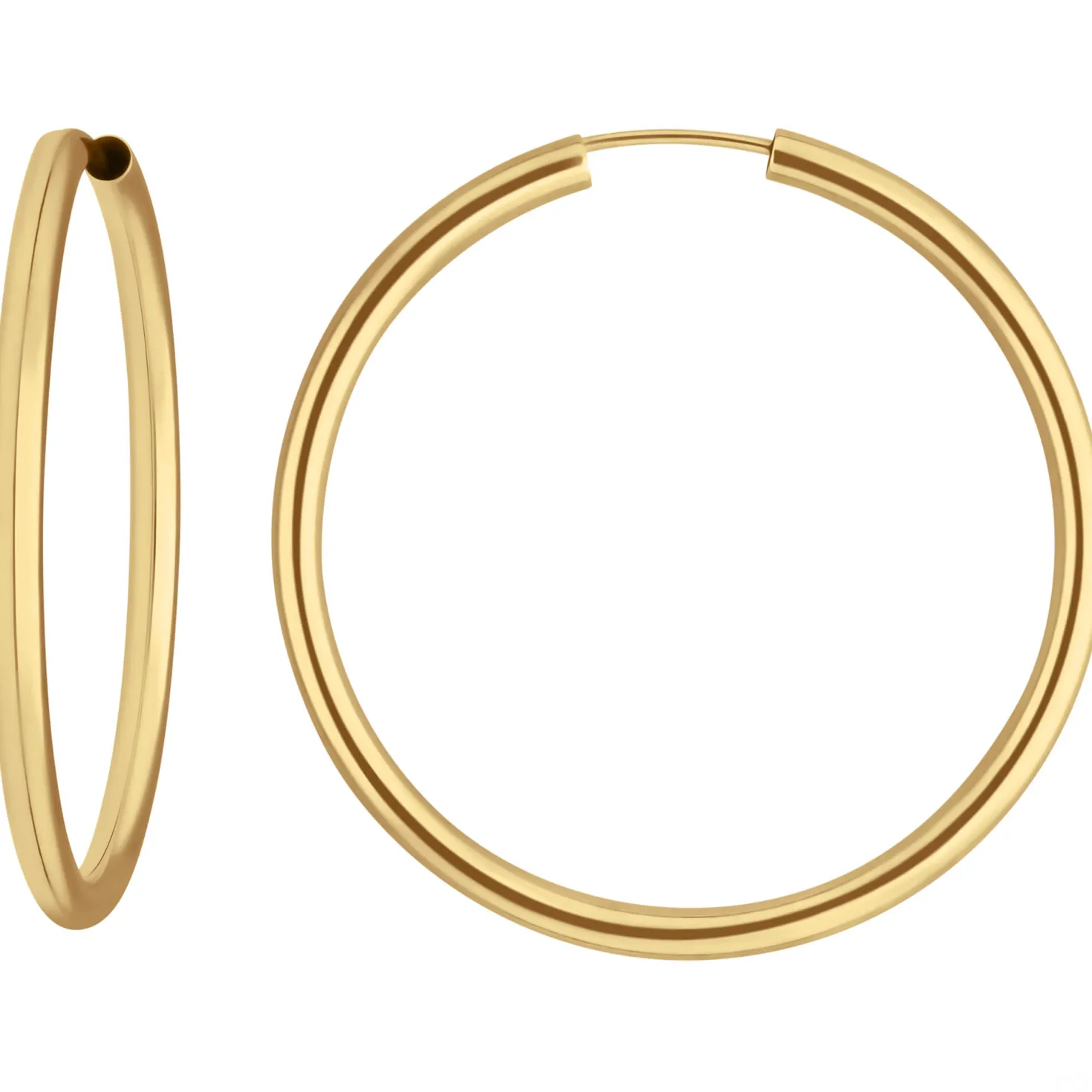 Paar Ohrringe Creolen rund schlicht Ohrschmuck aus 333 Gold Gelbgold 37x2,5mm
