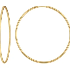 Paar Ohrringe Creolen rund schlicht Ohrschmuck aus 333 Gold Gelbgold 44x1,5mm