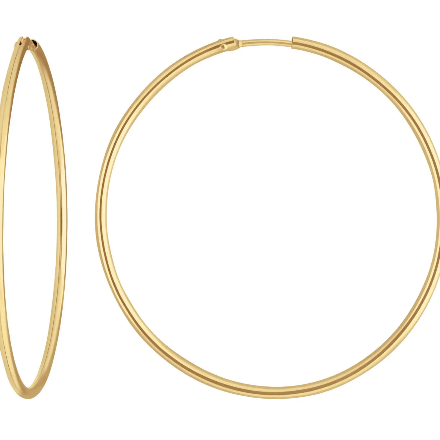 Paar Ohrringe Creolen rund schlicht Ohrschmuck aus 333 Gold Gelbgold 44x1,5mm