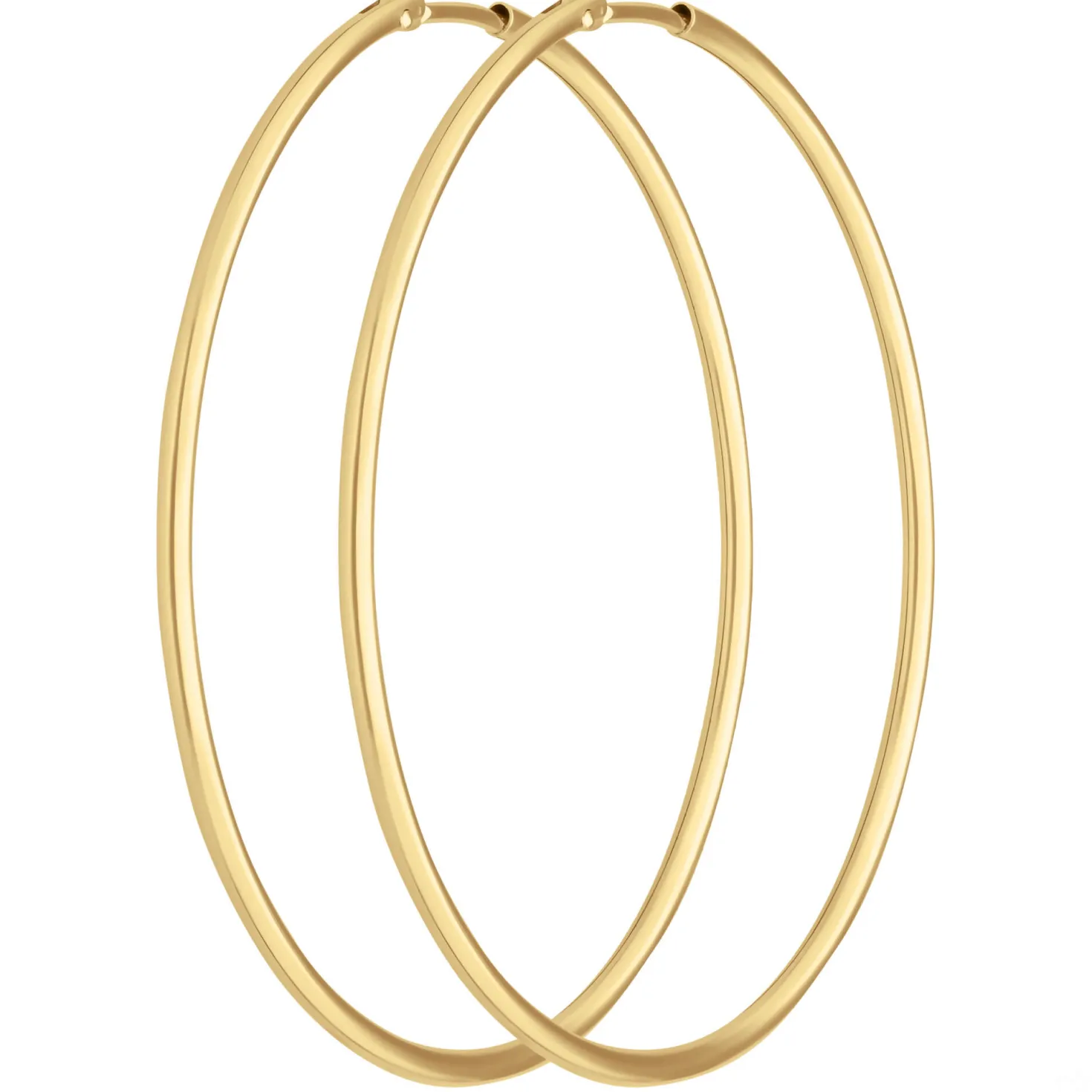 Paar Ohrringe Creolen rund schlicht Ohrschmuck aus 333 Gold Gelbgold 44x1,5mm