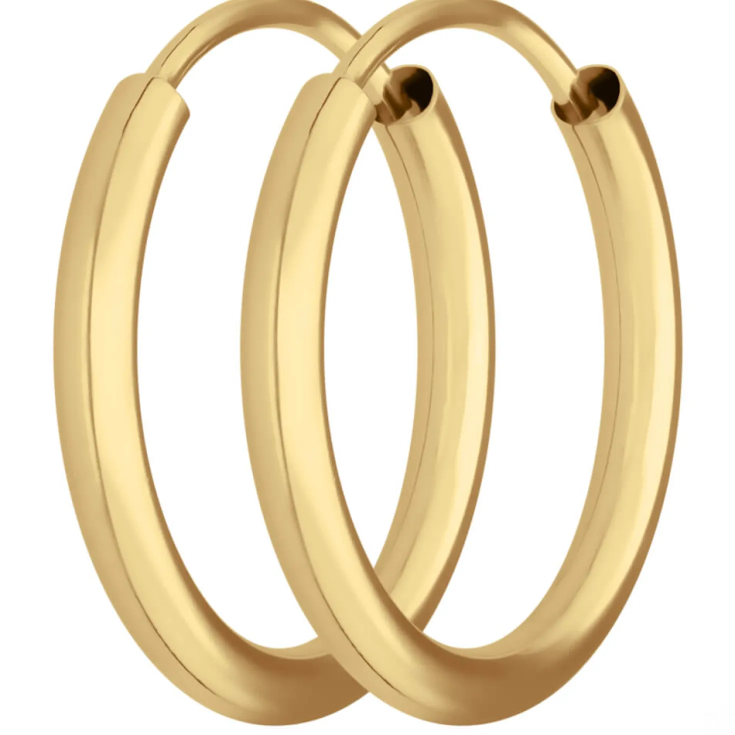 Paar Ohrringe Creolen rund schlicht Ohrschmuck aus 333 Gold Gelbgold 16x2mm