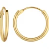 Paar Ohrringe Creolen rund schlicht Ohrschmuck aus 333 Gold Gelbgold 13x1,3mm