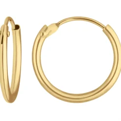 Paar Ohrringe Creolen rund schlicht Ohrschmuck aus 333 Gold Gelbgold 13x1,3mm