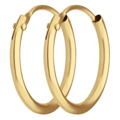 Paar Ohrringe Creolen rund schlicht Ohrschmuck aus 333 Gold Gelbgold 13x1,3mm