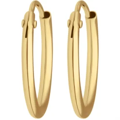 Paar Ohrringe Creolen rund schlicht Ohrschmuck aus 333 Gold Gelbgold 13x1,3mm