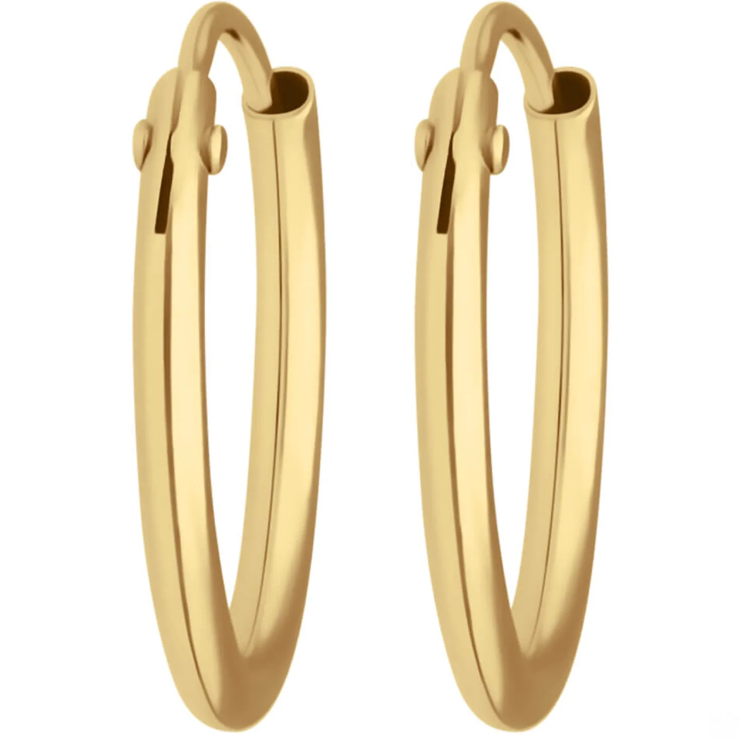 Paar Ohrringe Creolen rund schlicht Ohrschmuck aus 333 Gold Gelbgold 13x1,3mm