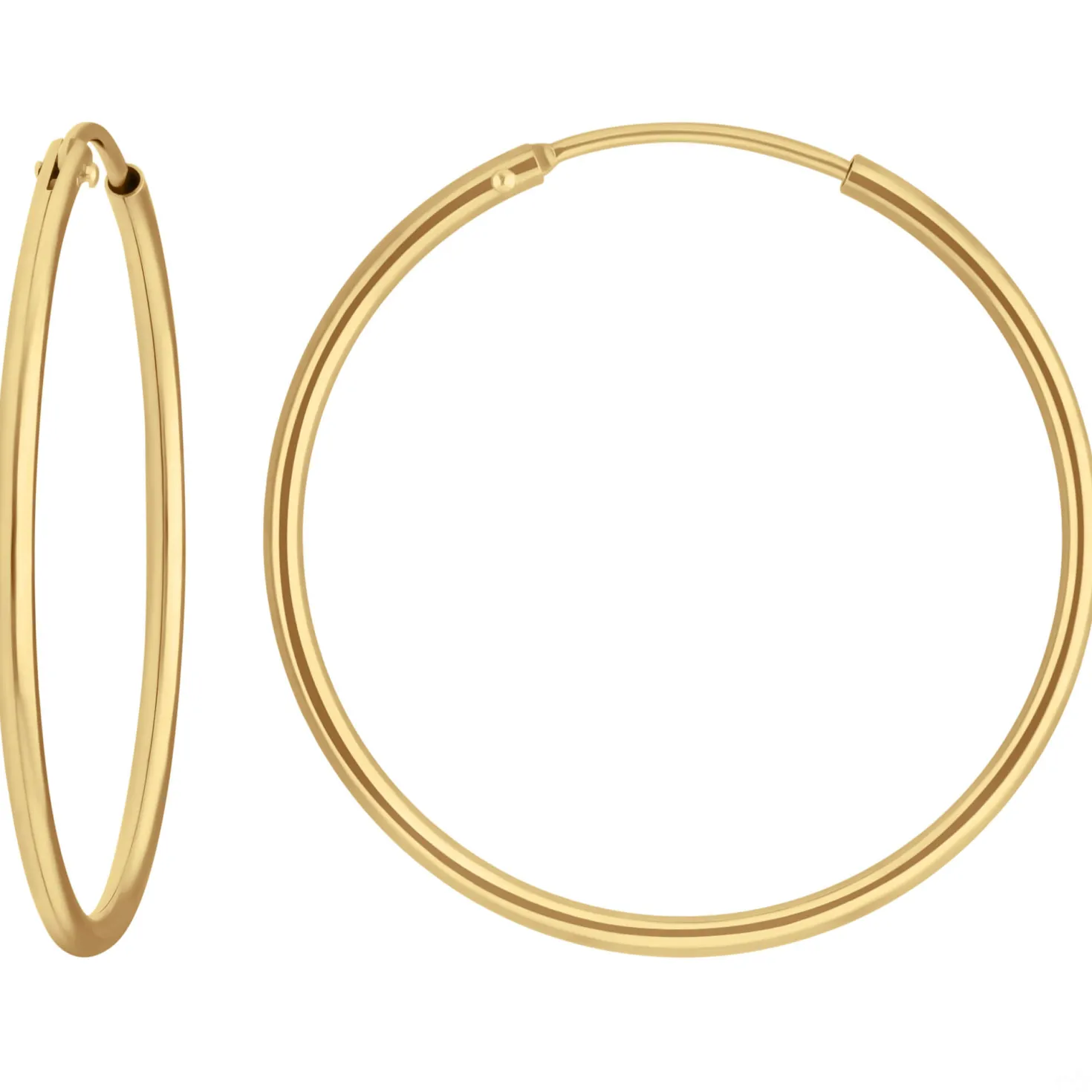 Paar Ohrringe Creolen rund schlicht Ohrschmuck aus 333 Gold Gelbgold 31x1,5mm