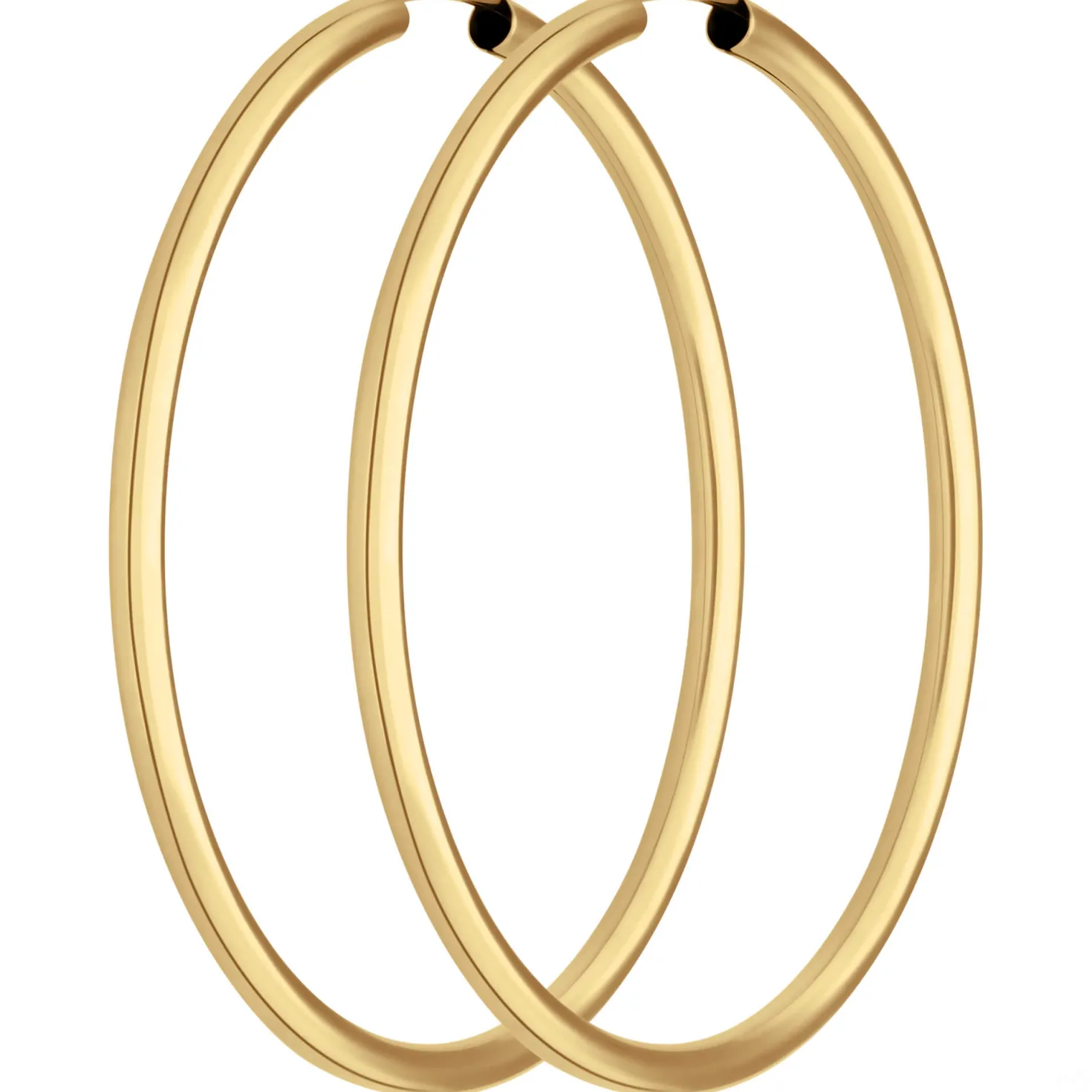 Paar Ohrringe Creolen rund schlicht Ohrschmuck aus 333 Gold Gelbgold 48x2,5mm