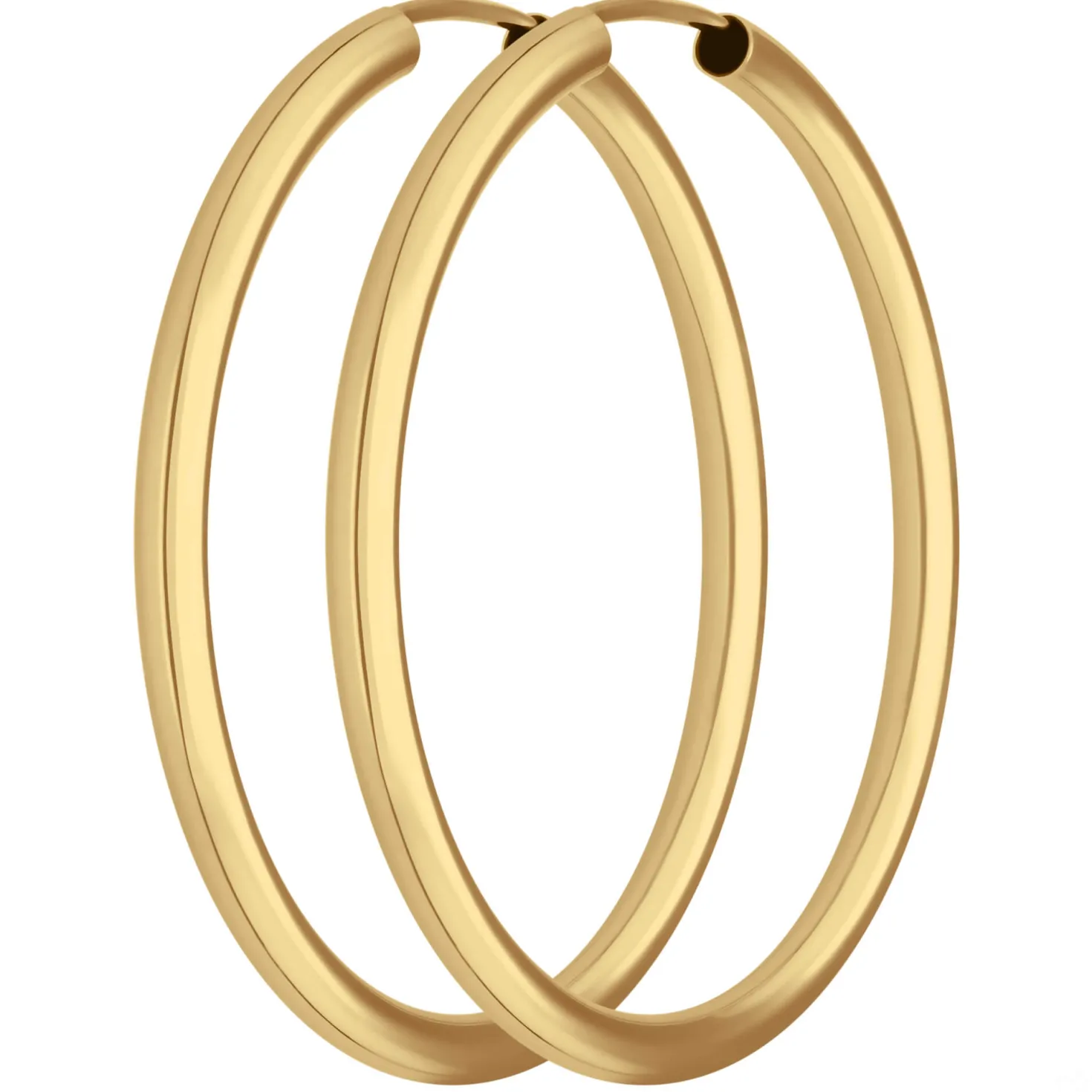 Paar Ohrringe Creolen rund schlicht Ohrschmuck aus 585 Gold Gelbgold 37,7x2,5mm