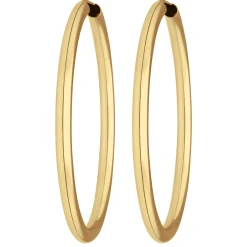 Paar Ohrringe Creolen rund schlicht Ohrschmuck aus 585 Gold Gelbgold 37,7x2,5mm