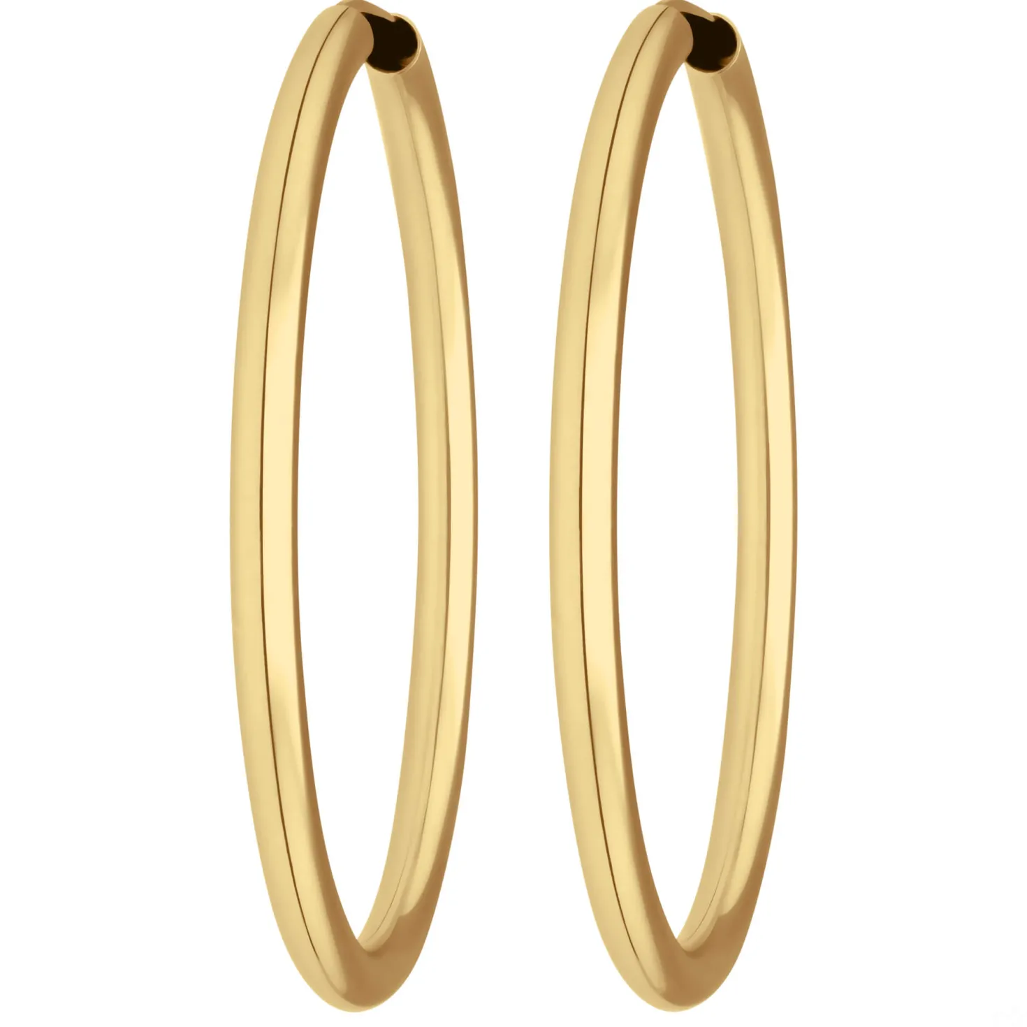 Paar Ohrringe Creolen rund schlicht Ohrschmuck aus 585 Gold Gelbgold 37,7x2,5mm