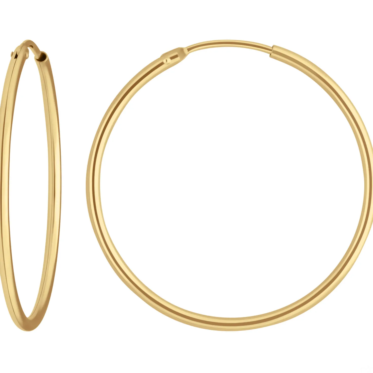 Paar Ohrringe Creolen rund schlicht Ohrschmuck aus 585 Gold Gelbgold 30x1,5mm