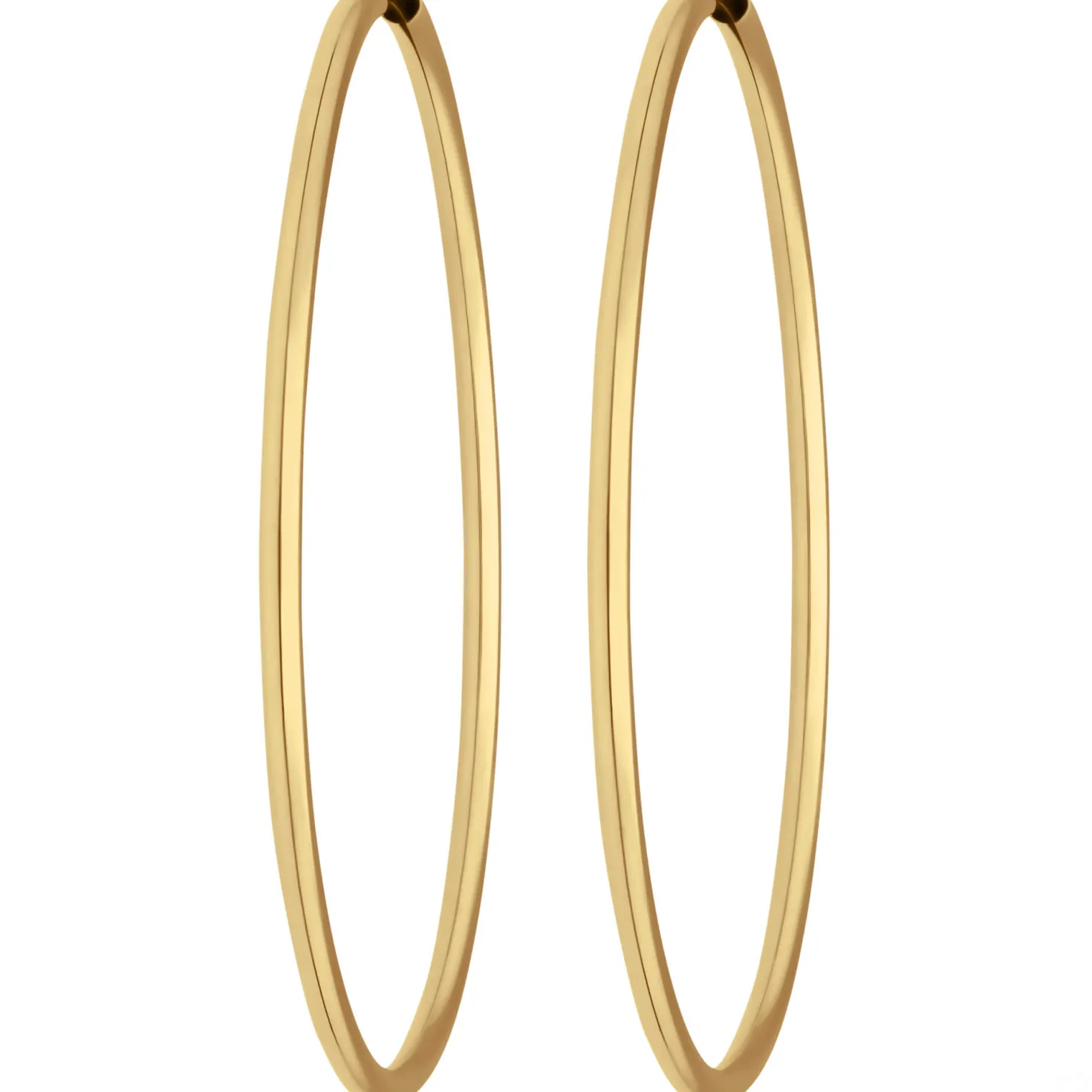 Paar Ohrringe Creolen rund schlicht Ohrschmuck aus 585 Gold Gelbgold 48x1,5mm