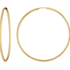 Paar Ohrringe Creolen rund schlicht Ohrschmuck aus 585 Gold Gelbgold 48x1,5mm