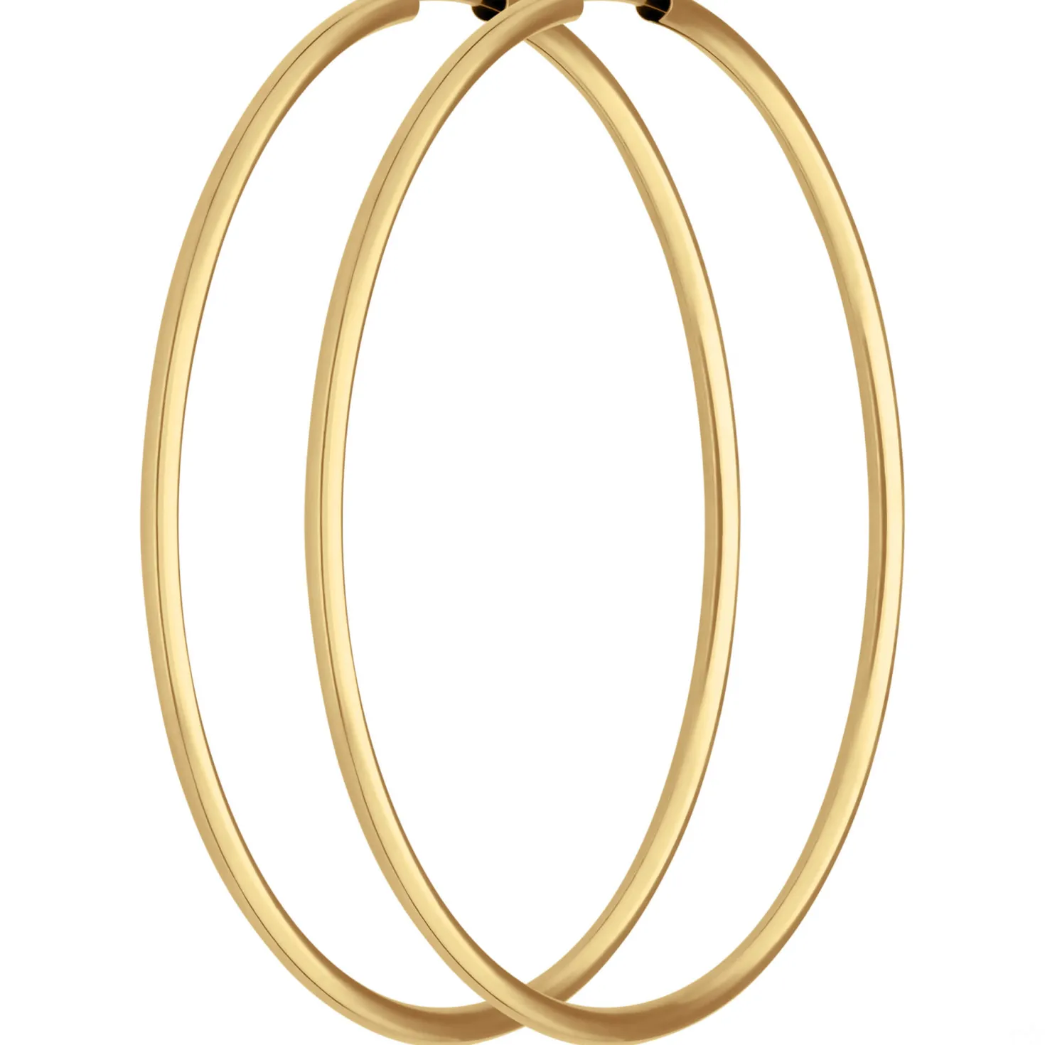 Paar Ohrringe Creolen rund schlicht Ohrschmuck aus 585 Gold Gelbgold 48x1,5mm