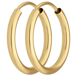 Paar Ohrringe Creolen rund schlicht Ohrschmuck aus 333 Gold Gelbgold 15x2mm