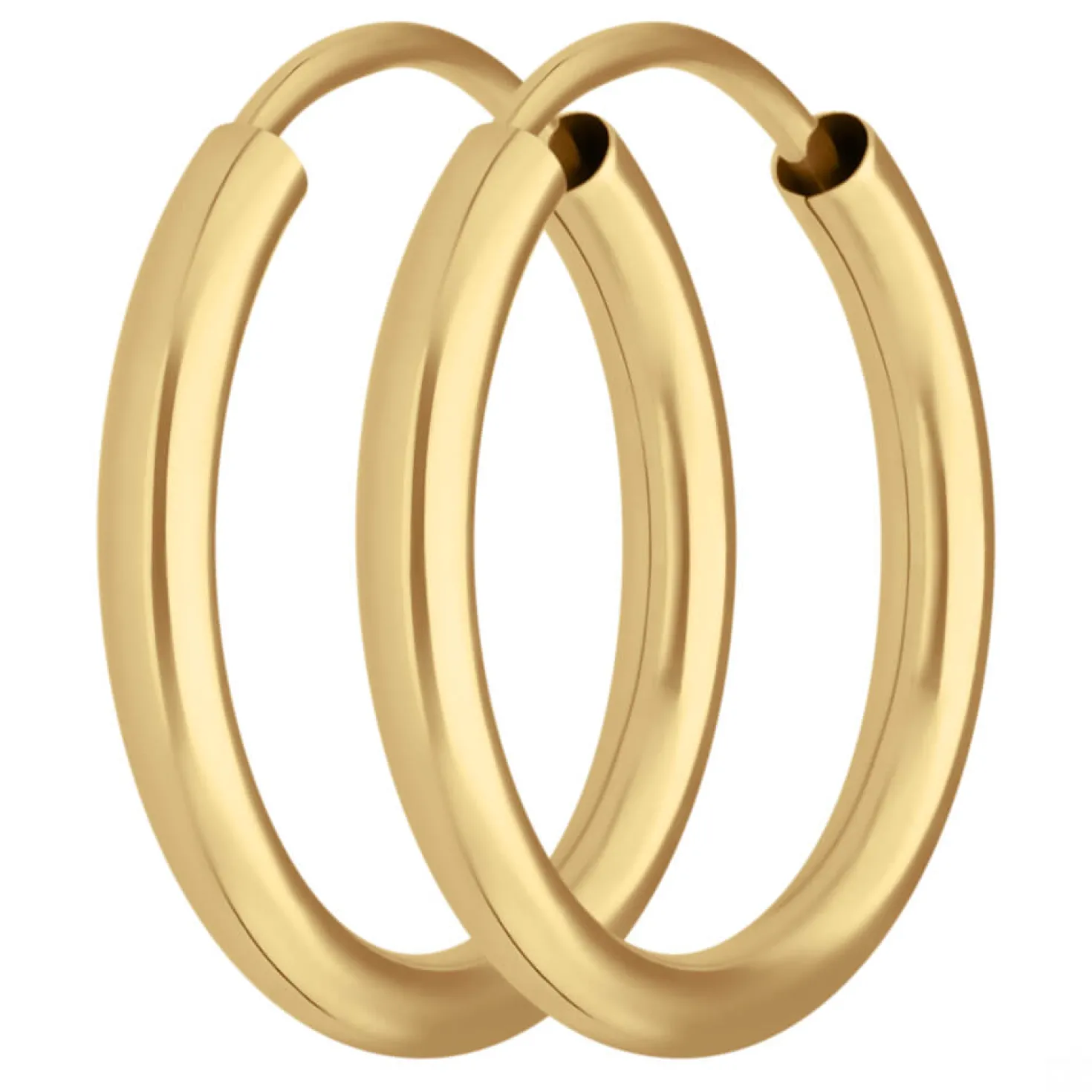 Paar Ohrringe Creolen rund schlicht Ohrschmuck aus 333 Gold Gelbgold 15x2mm