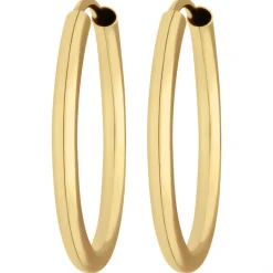 Paar Ohrringe Creolen rund schlicht Ohrschmuck aus 333 Gold Gelbgold 19x2mm