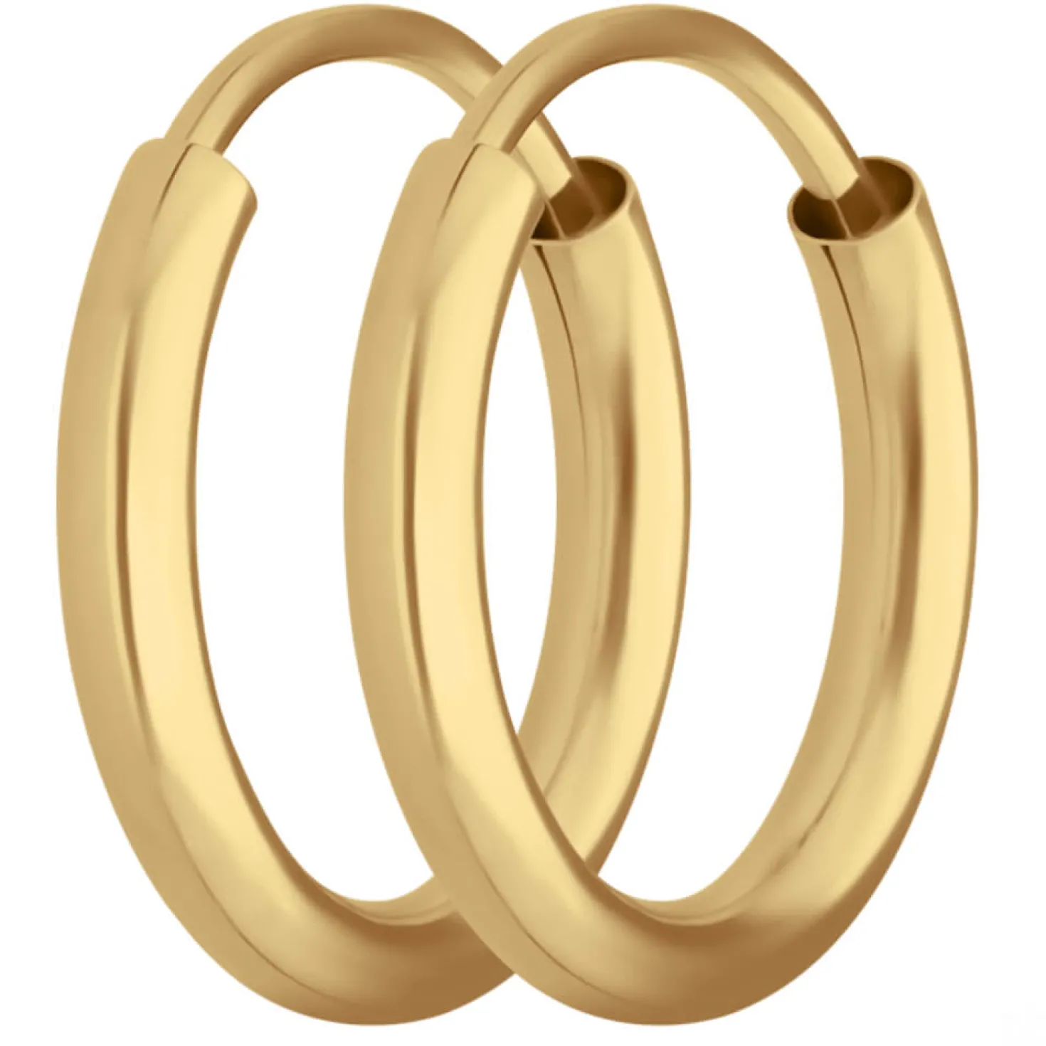 Paar Ohrringe Creolen rund schlicht Ohrschmuck aus 333 Gold Gelbgold 13x2mm