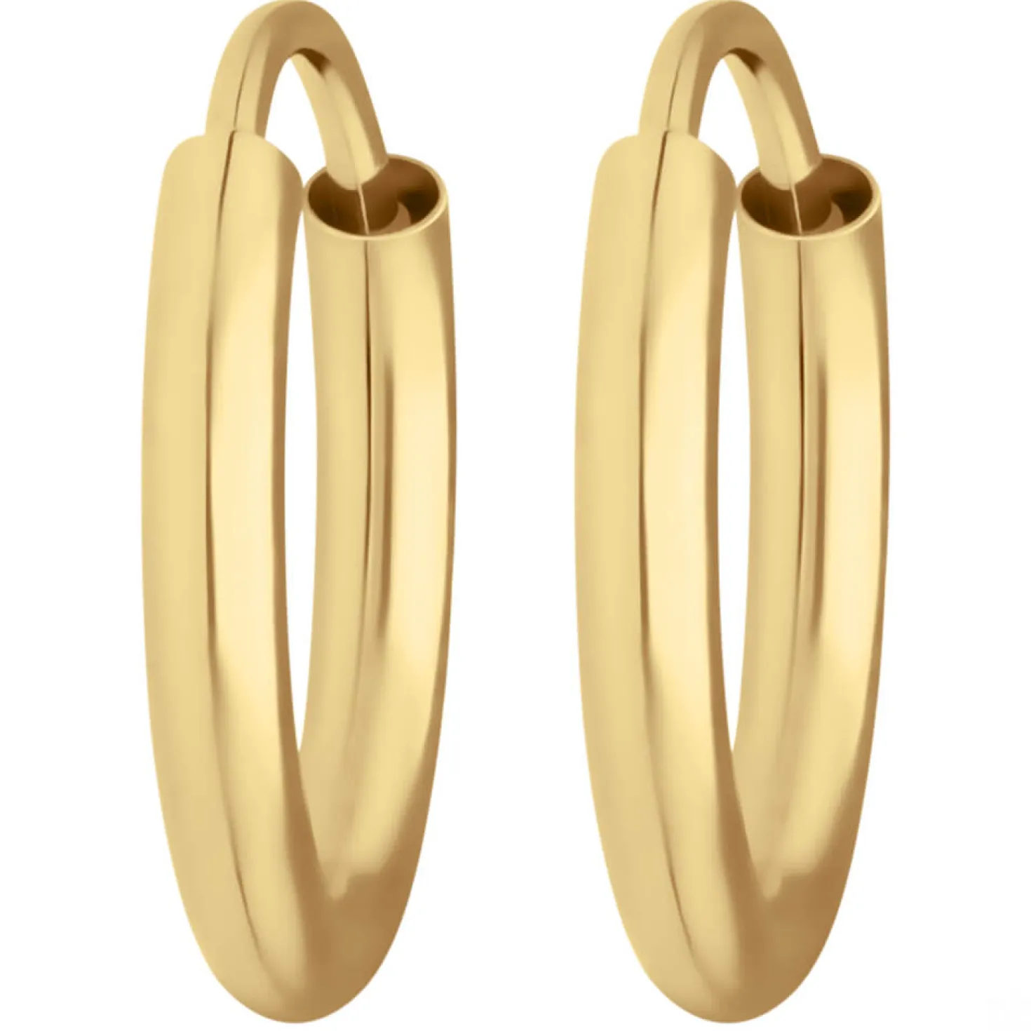 Paar Ohrringe Creolen rund schlicht Ohrschmuck aus 333 Gold Gelbgold 13x2mm