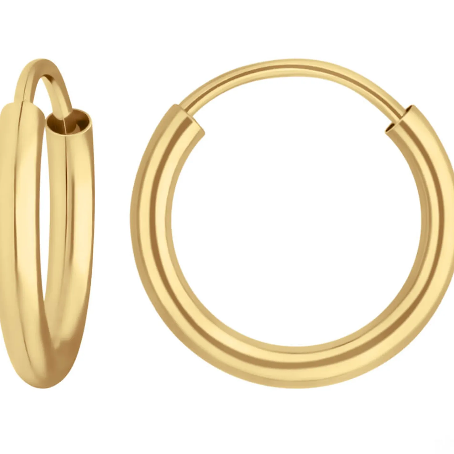 Paar Ohrringe Creolen rund schlicht Ohrschmuck aus 333 Gold Gelbgold 13x2mm