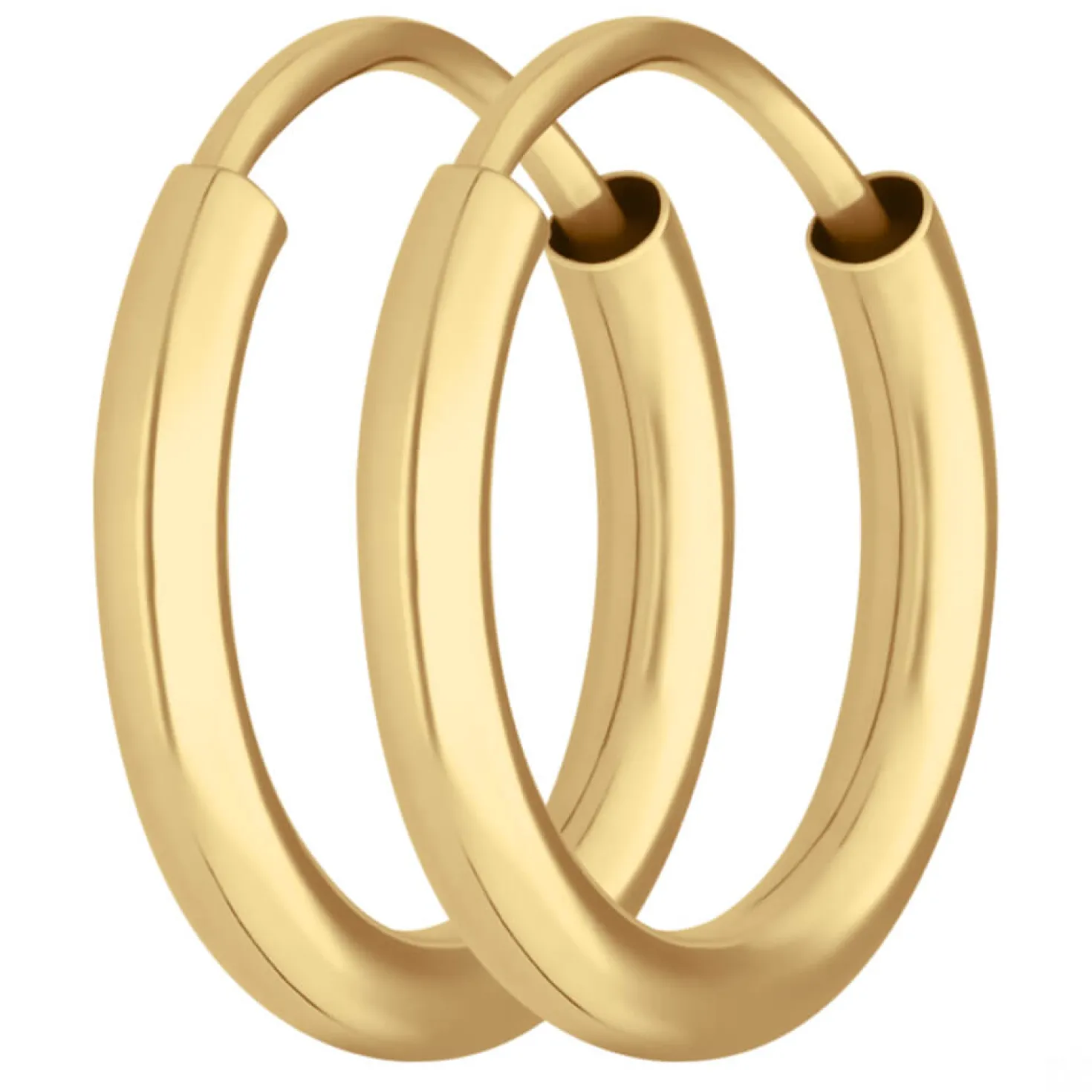 Paar Ohrringe Creolen rund schlicht Ohrschmuck aus 333 Gold Gelbgold 13x2mm