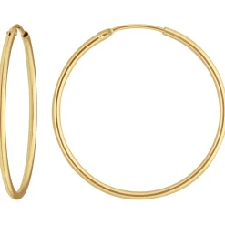 Paar Ohrringe Creolen rund schlicht Ohrschmuck aus 333 Gold Gelbgold 30x1,5mm