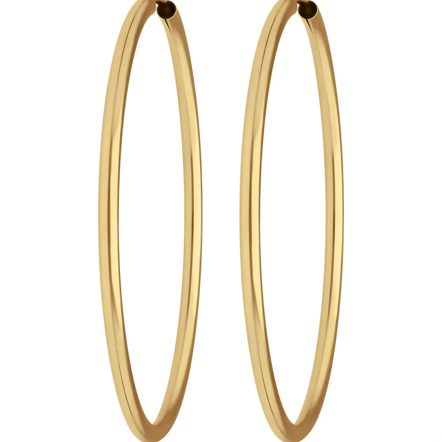 Paar Ohrringe Creolen rund schlicht Ohrschmuck aus 585 Gold Gelbgold 39x2mm