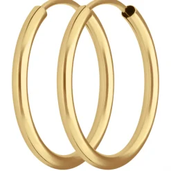 Paar Ohrringe Creolen rund schlicht Ohrschmuck aus 585 Gold Gelbgold 20x2mm