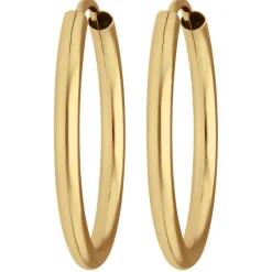 Paar Ohrringe Creolen rund schlicht Ohrschmuck aus 585 Gold Gelbgold 20x2mm