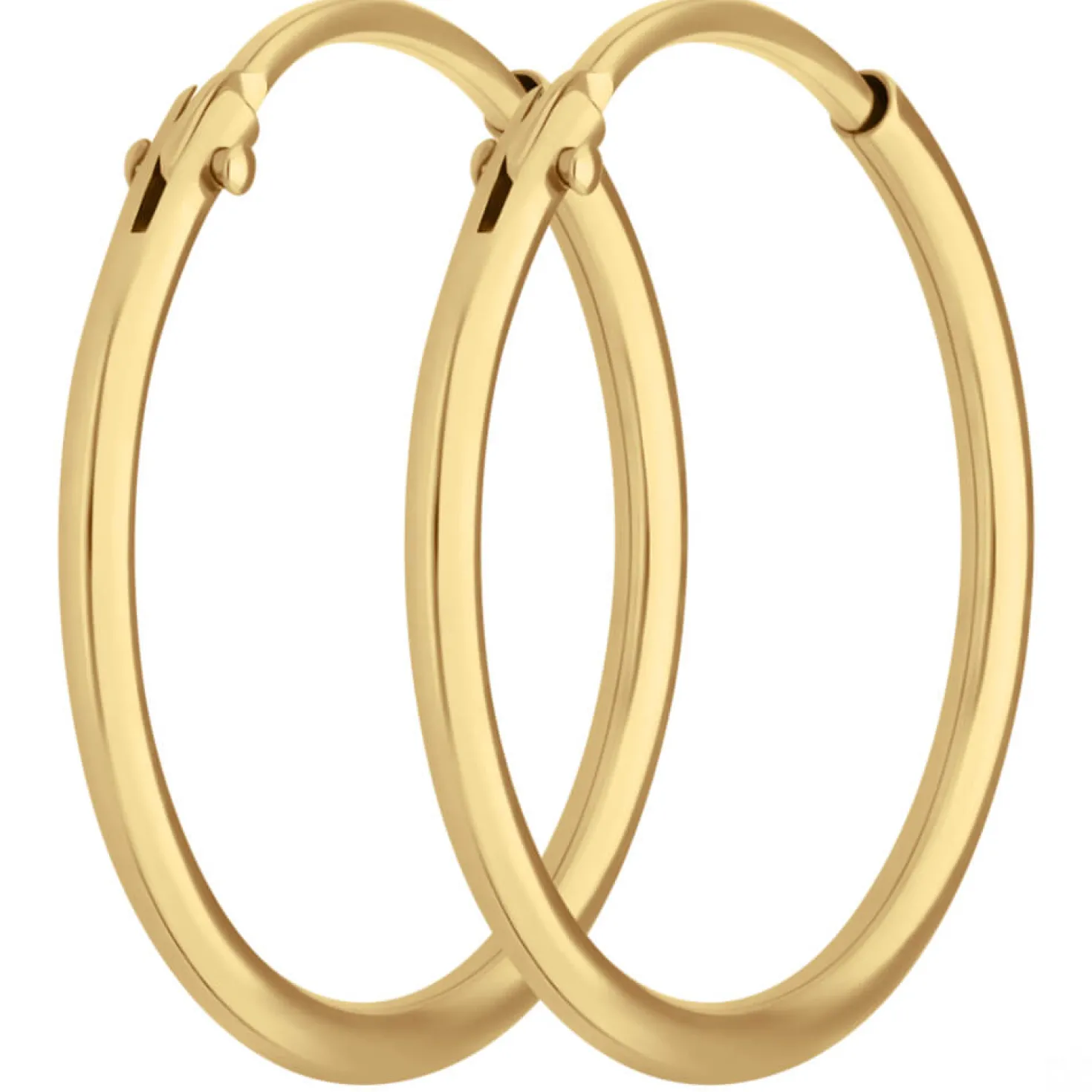 Paar Ohrringe Creolen rund schlicht Ohrschmuck aus 333 Gold Gelbgold 17x1,3mm