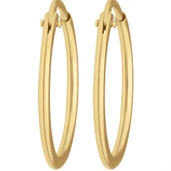 Paar Ohrringe Creolen rund schlicht Ohrschmuck aus 333 Gold Gelbgold 17x1,3mm