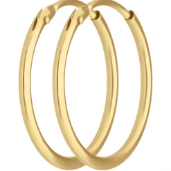 Paar Ohrringe Creolen rund schlicht Ohrschmuck aus 750 Gold Gelbgold 17x1,3mm