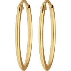 Paar Ohrringe Creolen rund schlicht Ohrschmuck aus 750 Gold Gelbgold 17x1,3mm