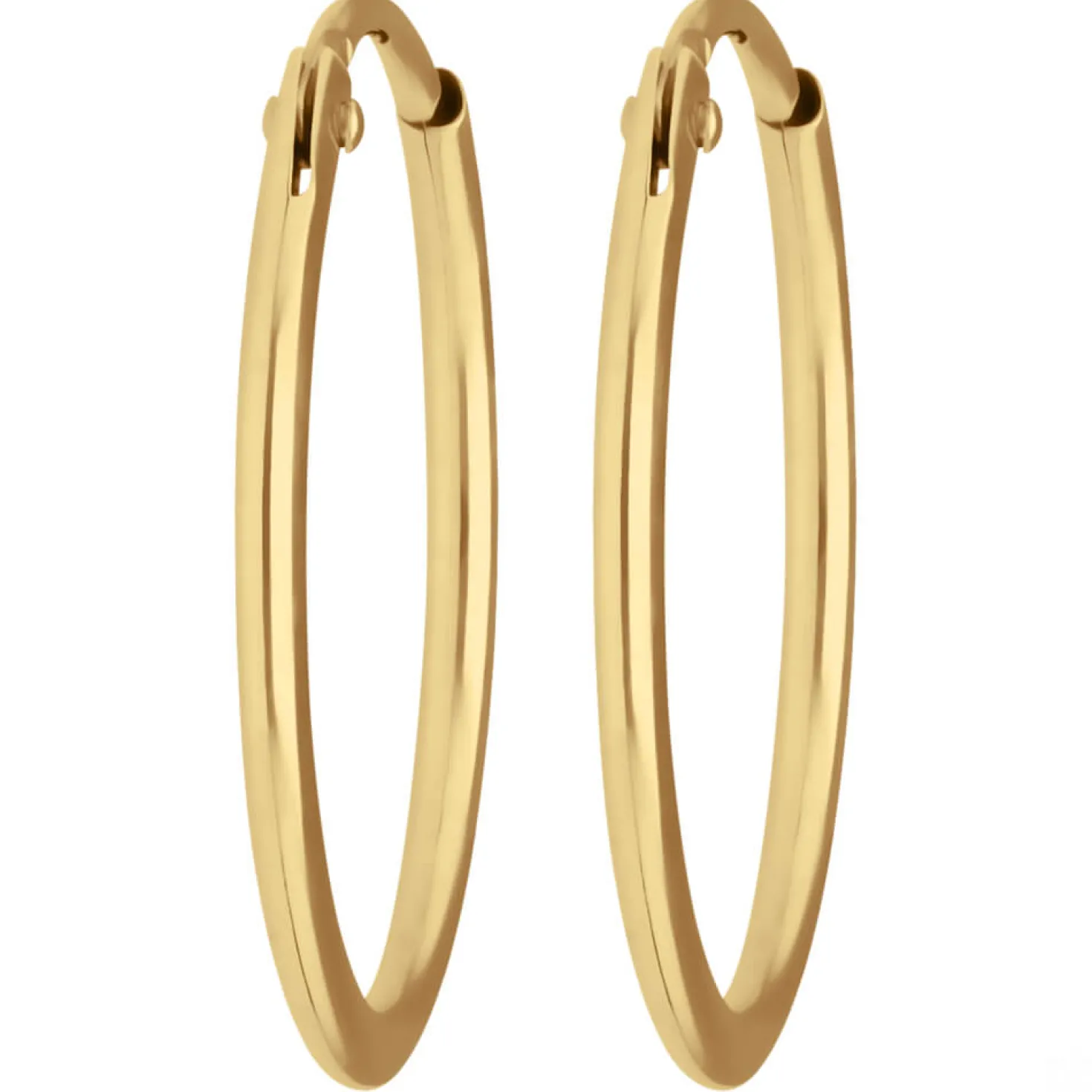 Paar Ohrringe Creolen rund schlicht Ohrschmuck aus 750 Gold Gelbgold 17x1,3mm
