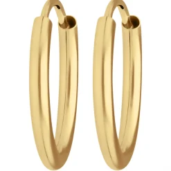 Paar Ohrringe Creolen rund schlicht Ohrschmuck aus 585 Gold Gelbgold 16x2mm