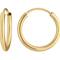 Paar Ohrringe Creolen rund schlicht Ohrschmuck aus 585 Gold Gelbgold 16x2mm
